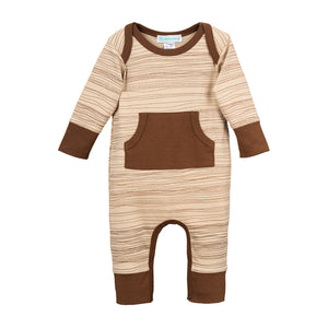 Kangaroo Romper - Cocoa Stripe