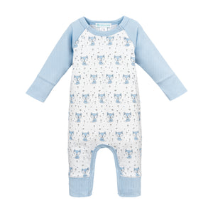 Sailor-Sleeve Long Romper - Blushing Blue Fox