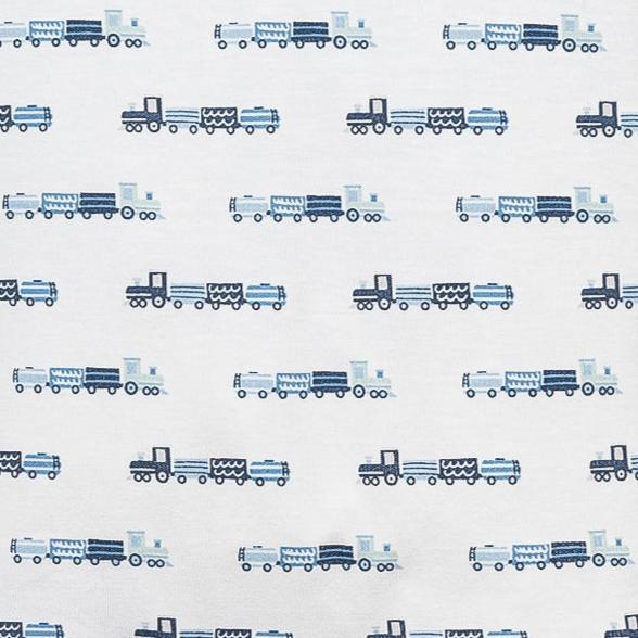 Zipper Footie - Choo Choo Hypoallergenic Pima Cotton
