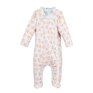 Kimono Ruffle Footie - Pink Madison