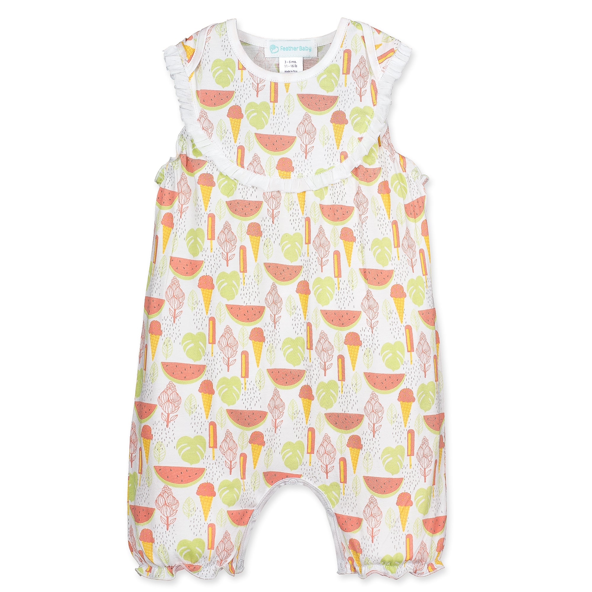 Yoke Romper - Summer Treats - 100% Pima Cotton SAMPLES