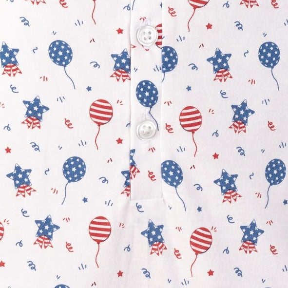 Henley Romper - USA Balloons 100% Pima Cotton