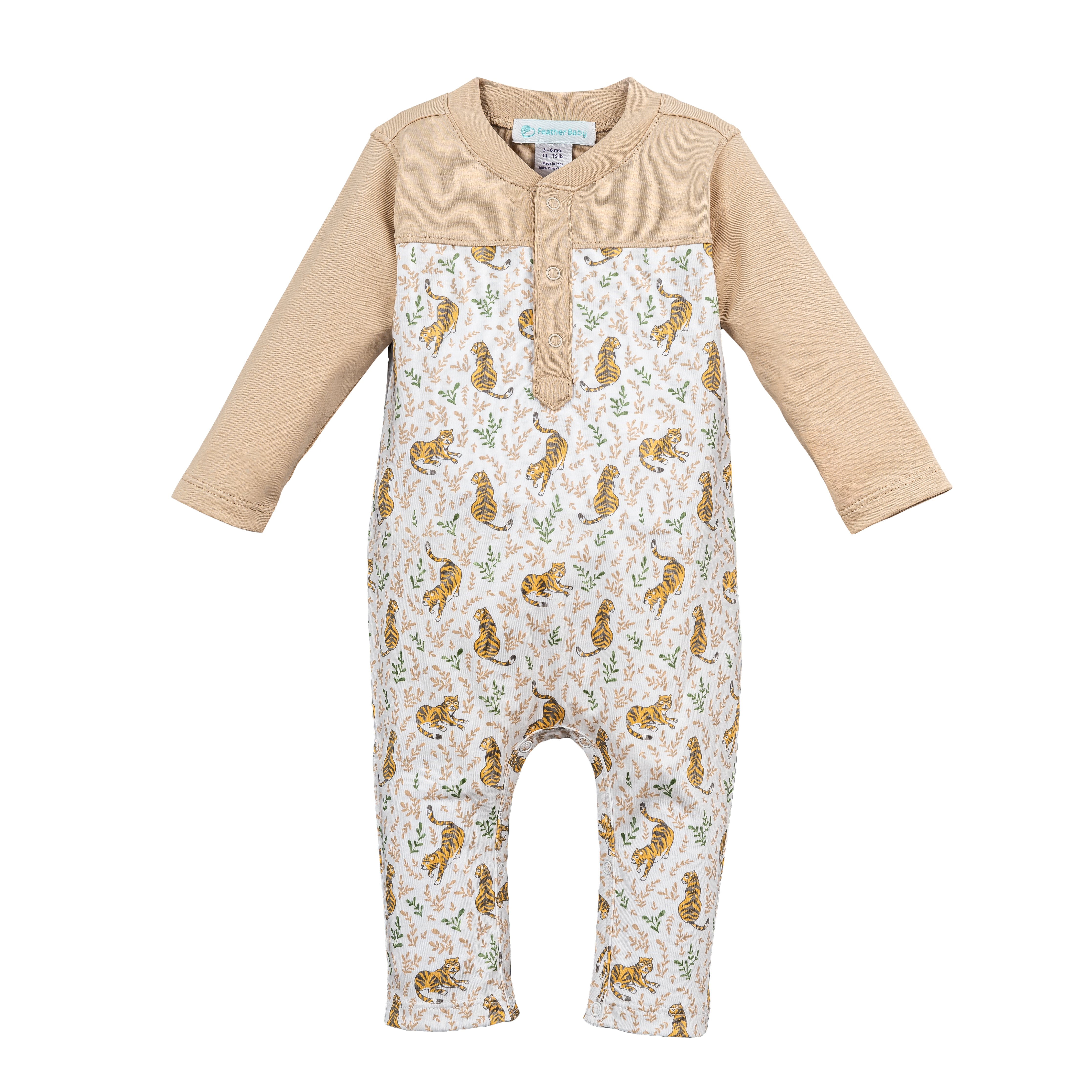 2-Tone Romper - Tigers in Repose