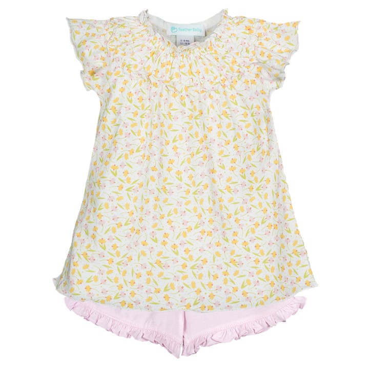 Ruched Tunic - Bonnie Floral 100% Pima Cotton