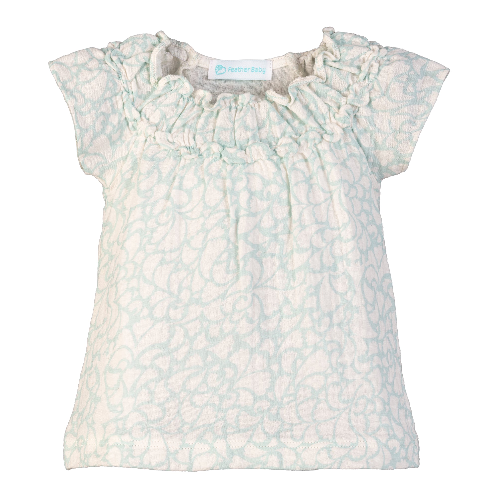 Ruched Tunic + Short - Aqua Angel's Trumpets