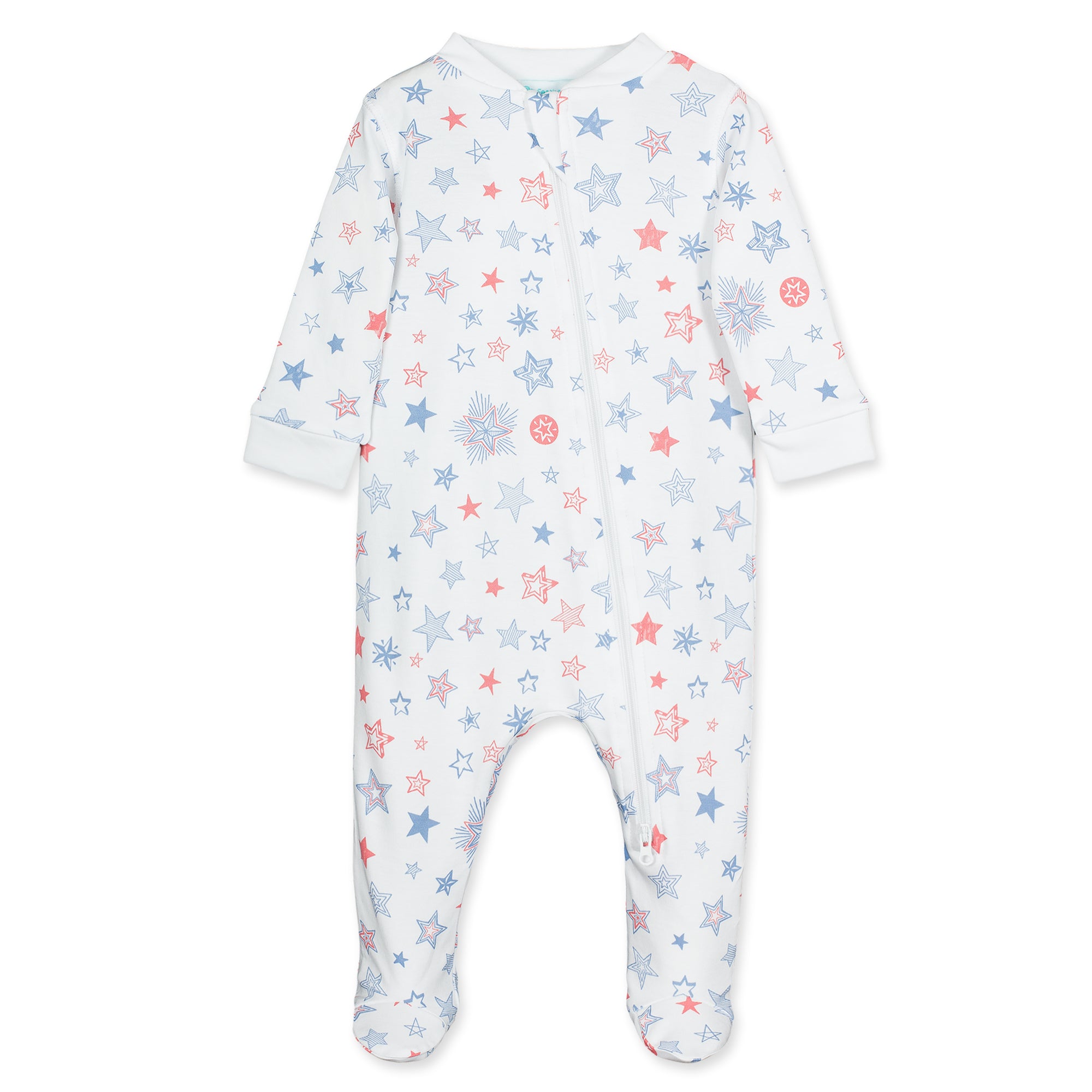 Zipper Footie - Stars + Stripes Forever 100% Pima Cotton SAMPLES