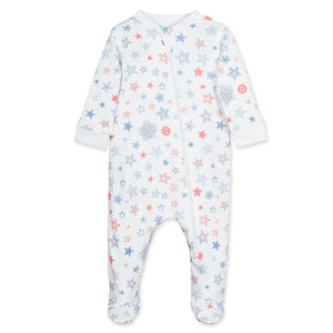 Zipper Footie - Stars + Stripes Forever 100% Pima Cotton SAMPLES