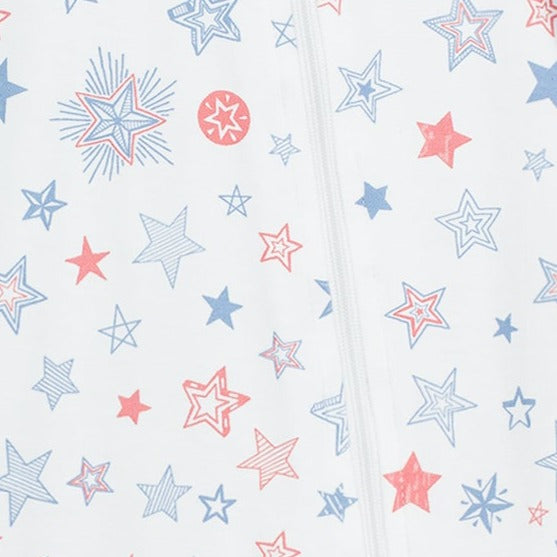 Zipper Footie - Stars + Stripes Forever 100% Pima Cotton SAMPLES
