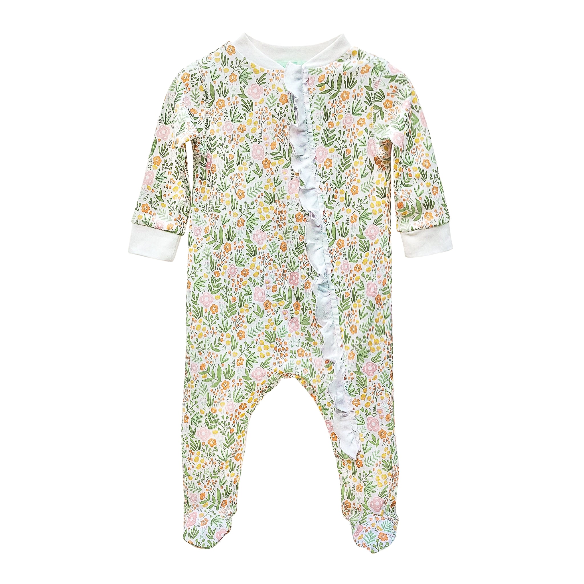 Zipper Footie with Ruffle - Beatrice 100% Pima Cotton