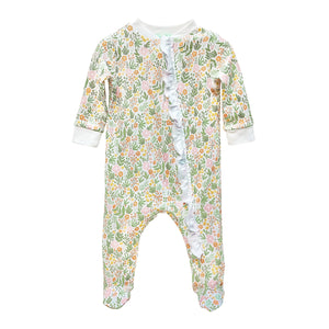 Zipper Footie with Ruffle - Beatrice 100% Pima Cotton