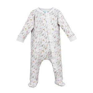 Zipper Footie - Lyla on White