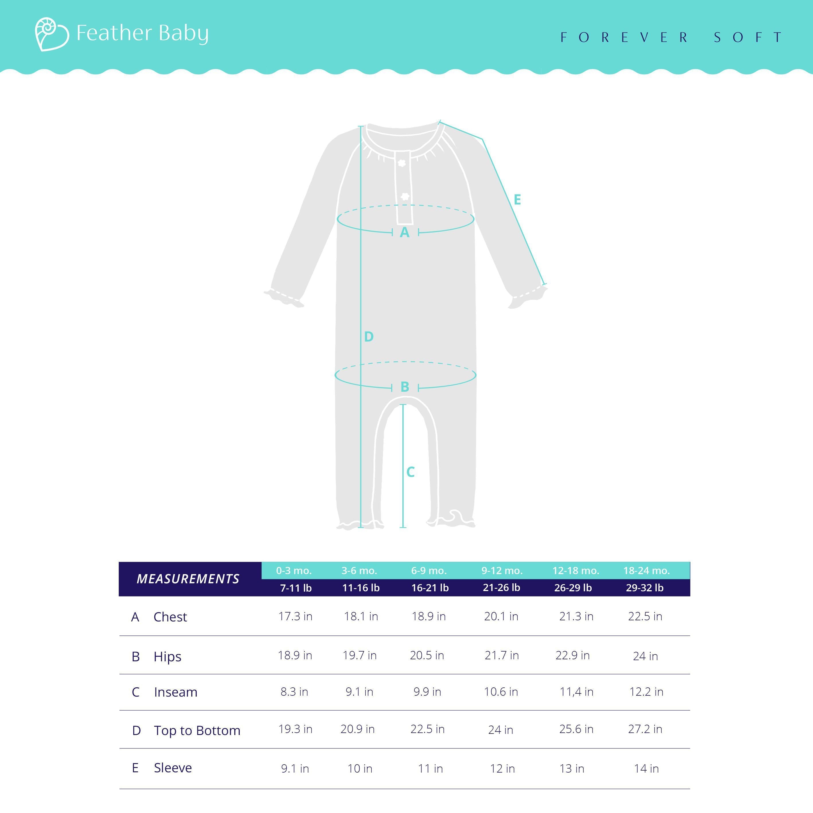 [Free_Shipping]-[Pima_Cotton]-Long Rompers-[Baby_Gift]-[Shower_Gift]-[Designer]-Feather Baby
