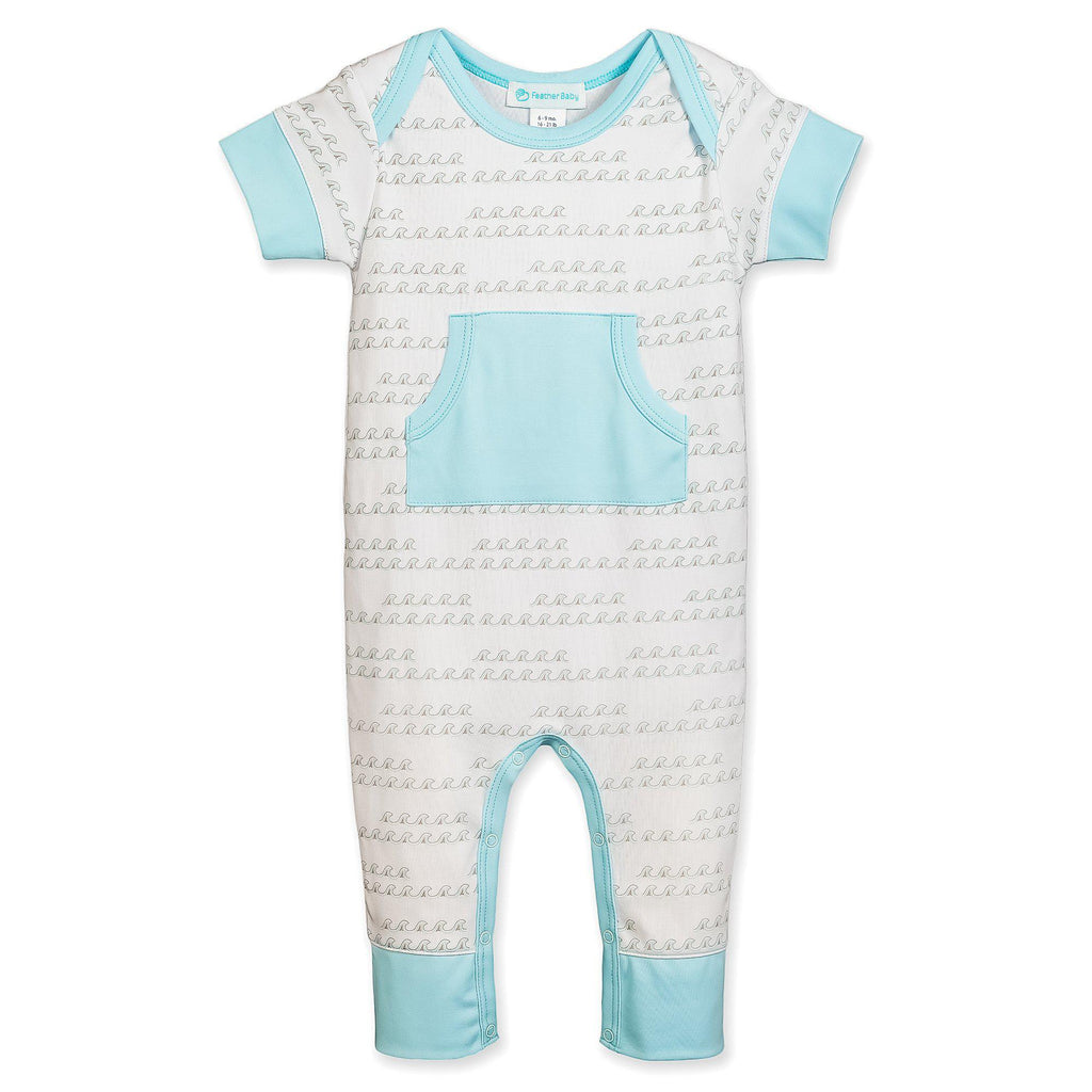 [Free_Shipping]-[Pima_Cotton]-Short Rompers-[Baby_Gift]-[Shower_Gift]-[Designer]-Feather Baby