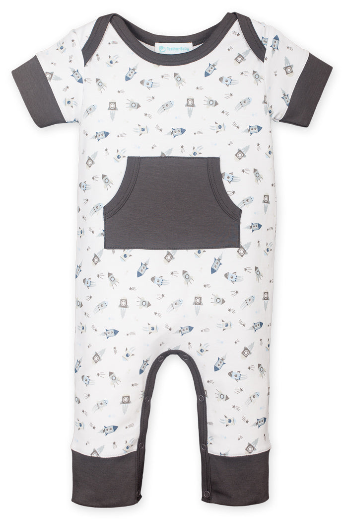 [Free_Shipping]-[Pima_Cotton]-Long Rompers-[Baby_Gift]-[Shower_Gift]-[Designer]-Feather Baby