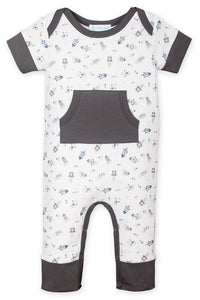 [Free_Shipping]-[Pima_Cotton]-Long Rompers-[Baby_Gift]-[Shower_Gift]-[Designer]-Feather Baby