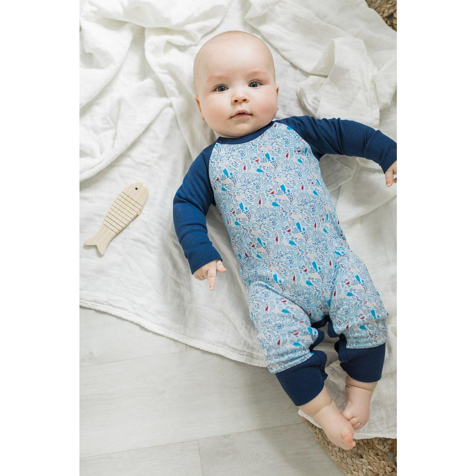 [Free_Shipping]-[Pima_Cotton]-Long Rompers-[Baby_Gift]-[Shower_Gift]-[Designer]-Feather Baby