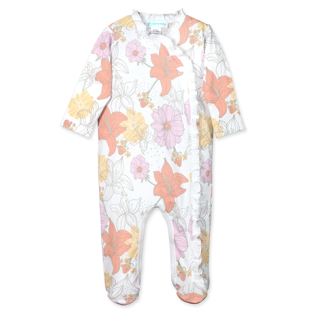 [Free_Shipping]-[Pima_Cotton]-Footies-[Baby_Gift]-[Shower_Gift]-[Designer]-Feather Baby