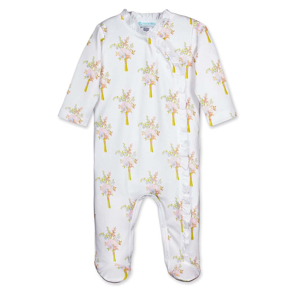 [Free_Shipping]-[Pima_Cotton]-Footies-[Baby_Gift]-[Shower_Gift]-[Designer]-Feather Baby