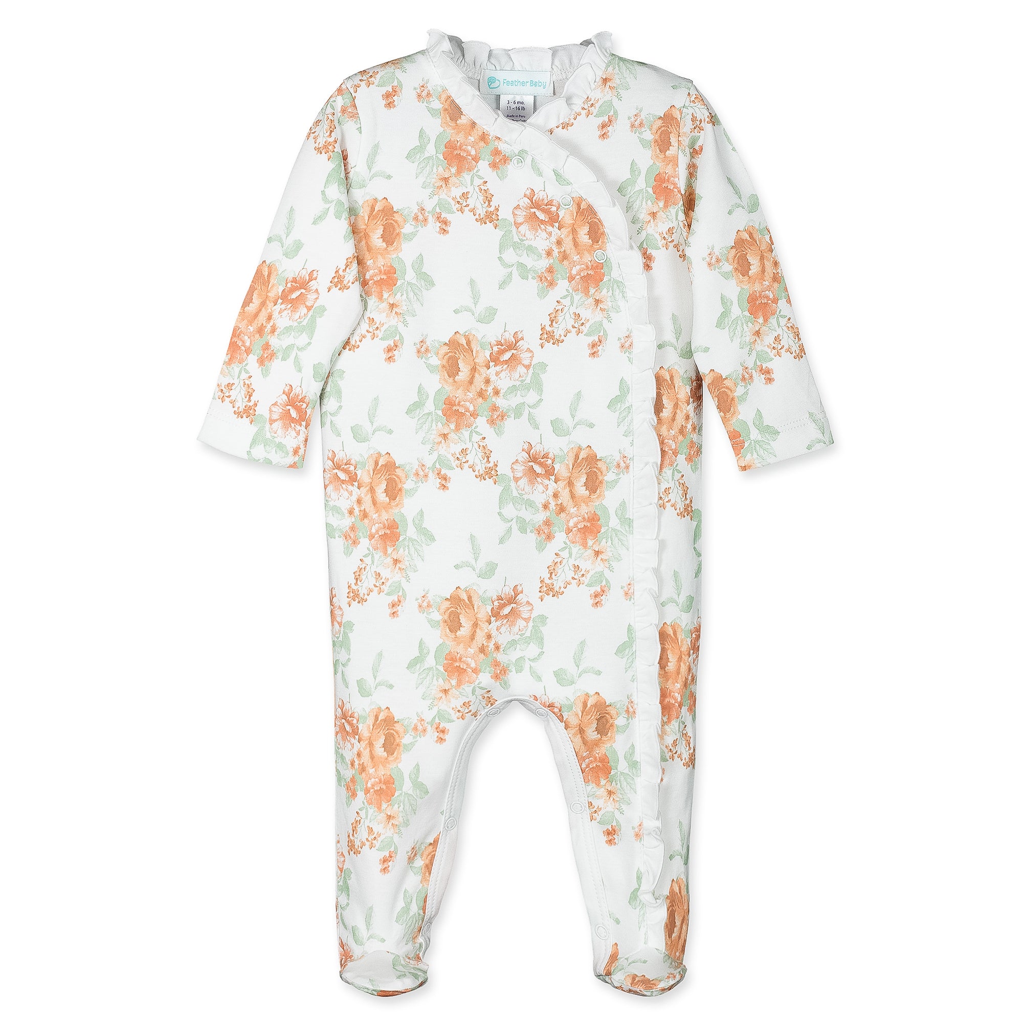 [Free_Shipping]-[Pima_Cotton]-Footies-[Baby_Gift]-[Shower_Gift]-[Designer]-Feather Baby