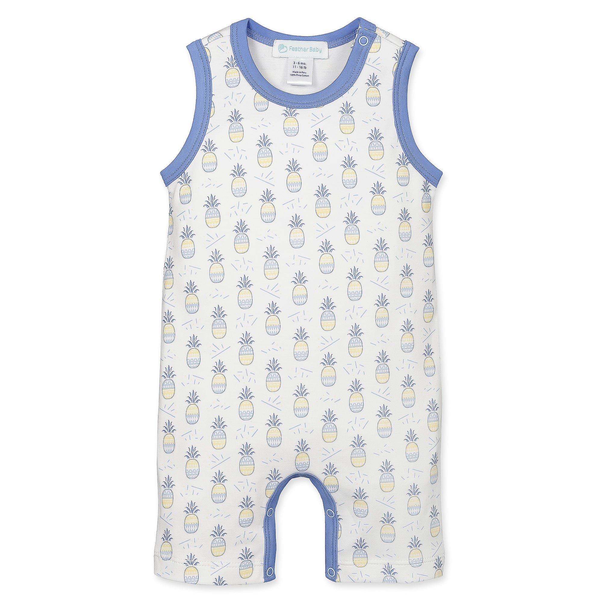[Free_Shipping]-[Pima_Cotton]-Short Rompers-[Baby_Gift]-[Shower_Gift]-[Designer]-Feather Baby
