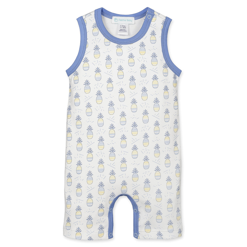 [Free_Shipping]-[Pima_Cotton]-Short Rompers-[Baby_Gift]-[Shower_Gift]-[Designer]-Feather Baby