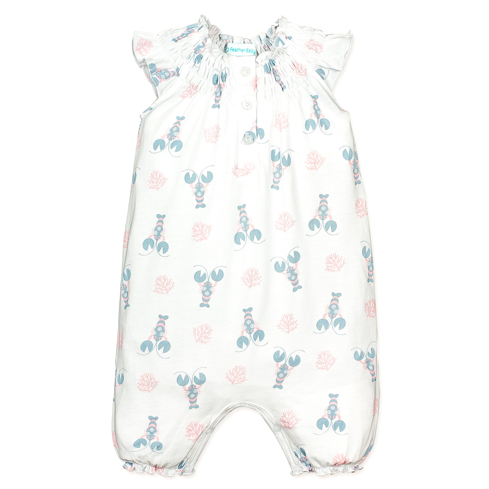 [Free_Shipping]-[Pima_Cotton]-Short Rompers-[Baby_Gift]-[Shower_Gift]-[Designer]-Feather Baby
