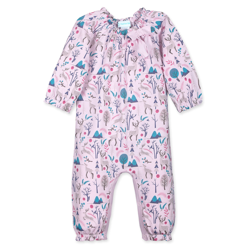 [Free_Shipping]-[Pima_Cotton]-Long Rompers-[Baby_Gift]-[Shower_Gift]-[Designer]-Feather Baby