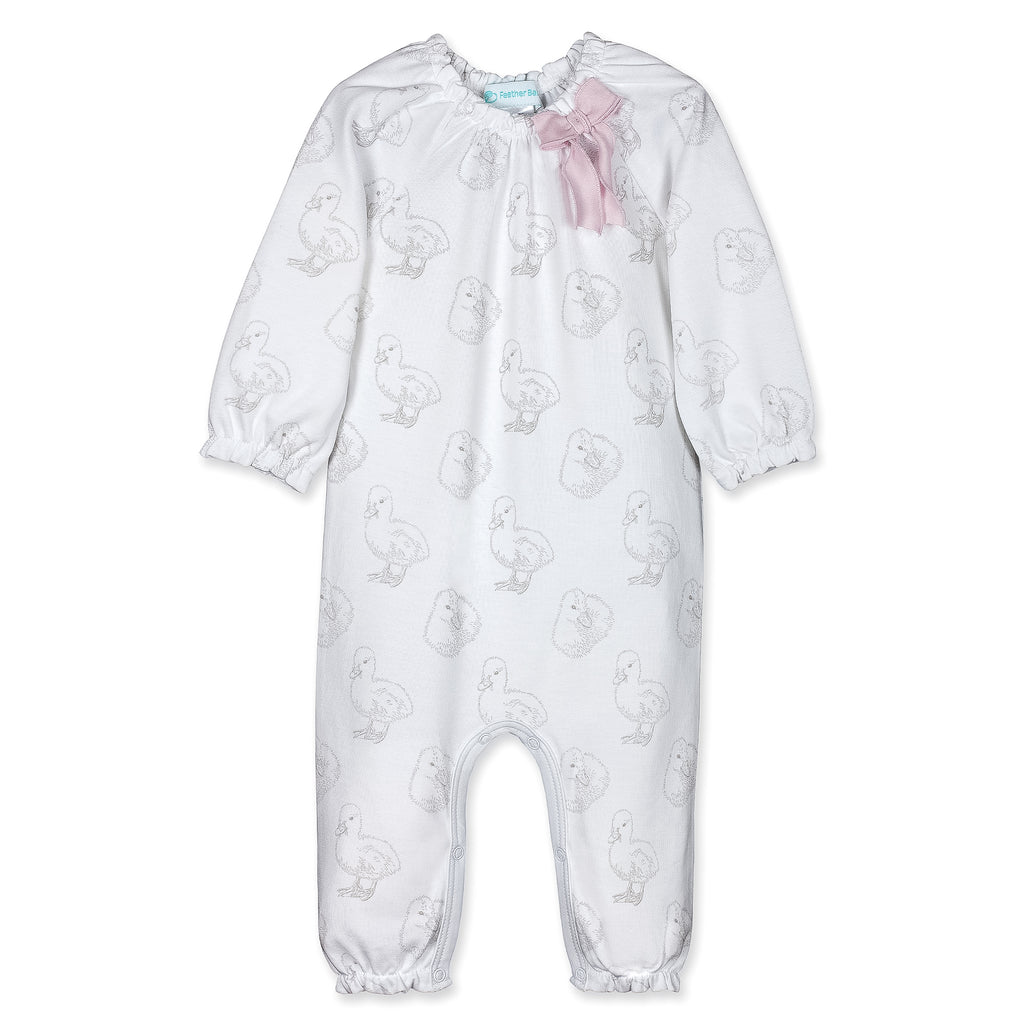 [Free_Shipping]-[Pima_Cotton]-Long Rompers-[Baby_Gift]-[Shower_Gift]-[Designer]-Feather Baby