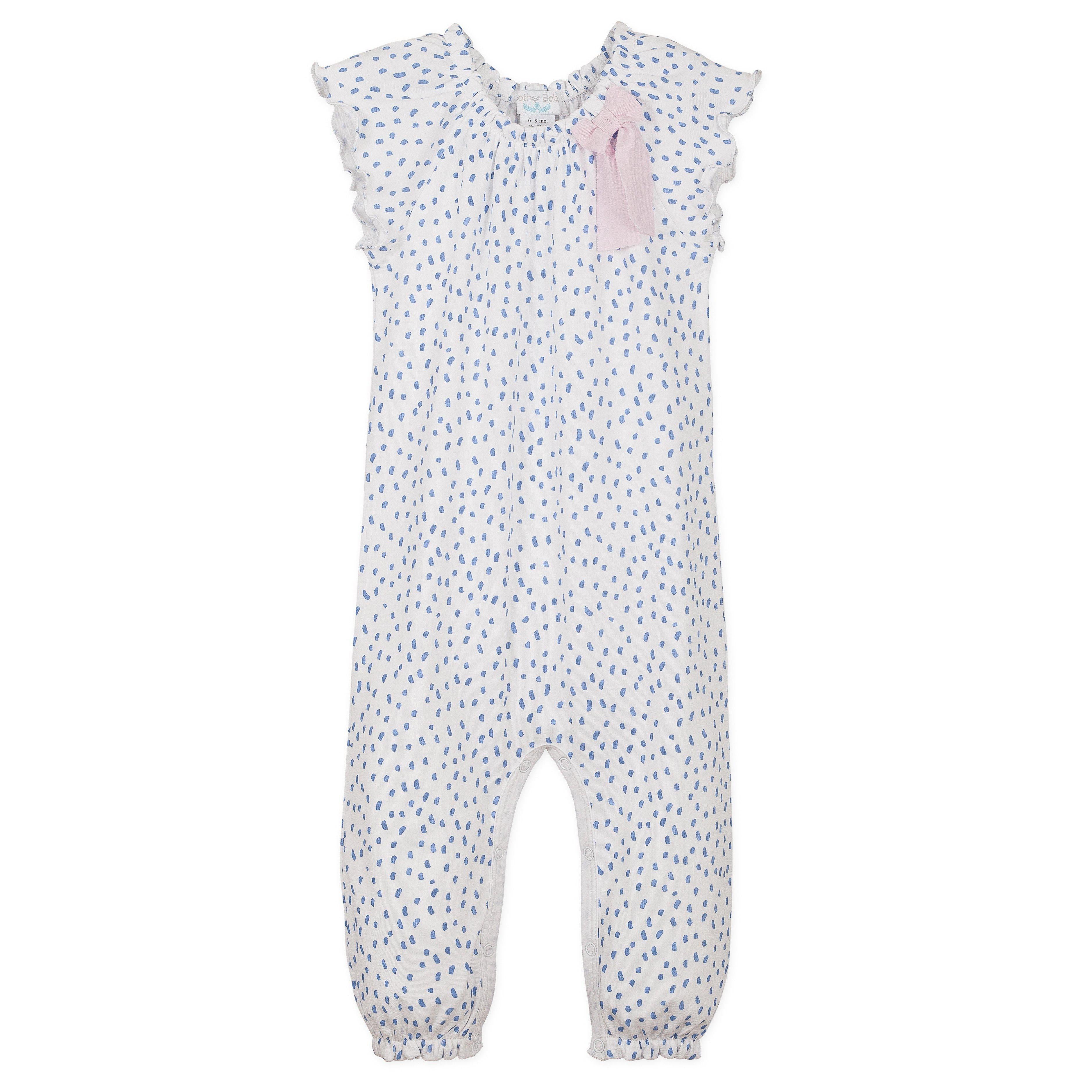 [Free_Shipping]-[Pima_Cotton]-Long Rompers-[Baby_Gift]-[Shower_Gift]-[Designer]-Feather Baby