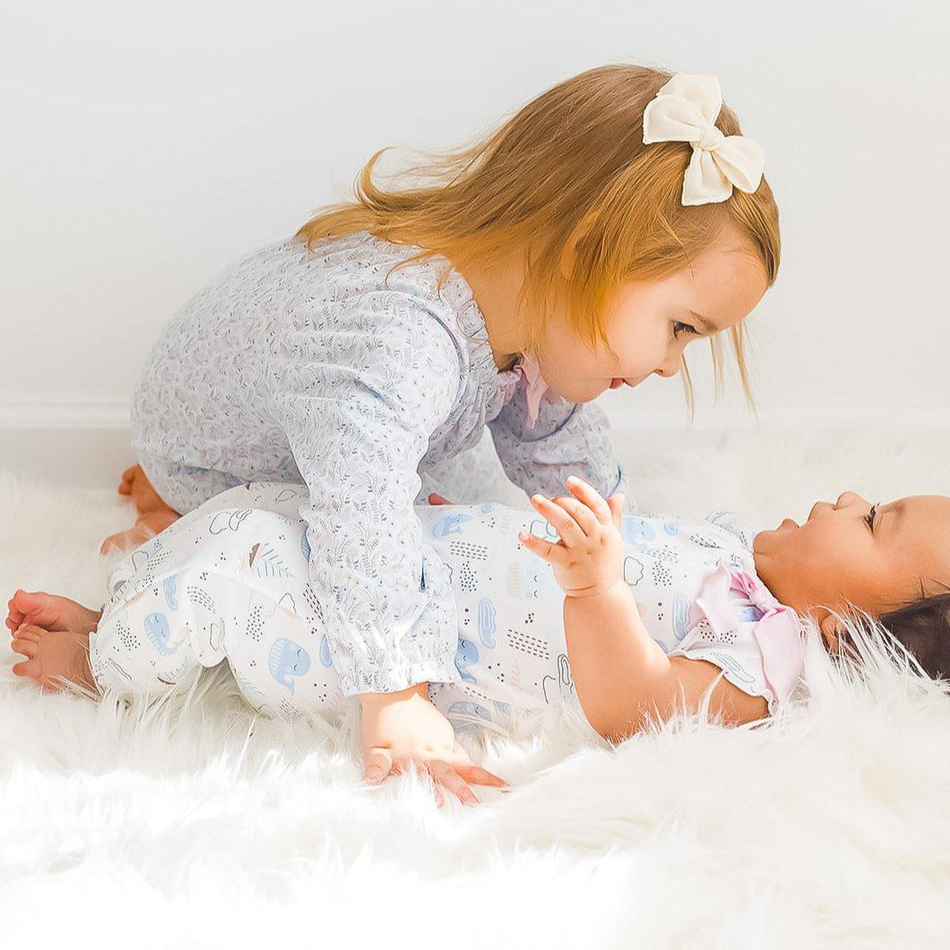 [Free_Shipping]-[Pima_Cotton]-Long Rompers-[Baby_Gift]-[Shower_Gift]-[Designer]-Feather Baby