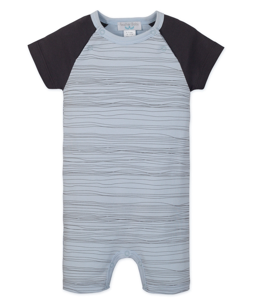 [Free_Shipping]-[Pima_Cotton]-Short Rompers-[Baby_Gift]-[Shower_Gift]-[Designer]-Feather Baby