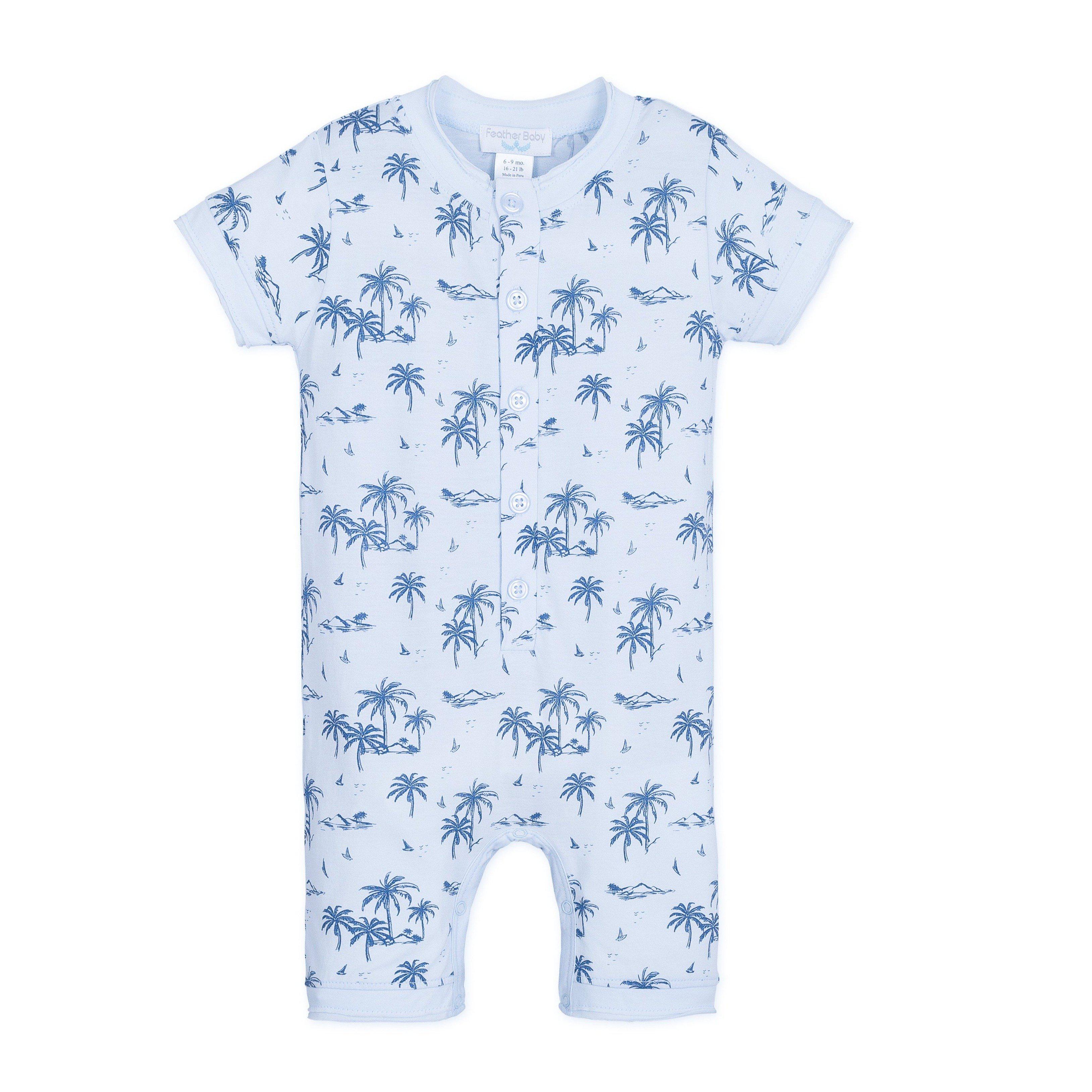 [Free_Shipping]-[Pima_Cotton]-Short Rompers-[Baby_Gift]-[Shower_Gift]-[Designer]-Feather Baby