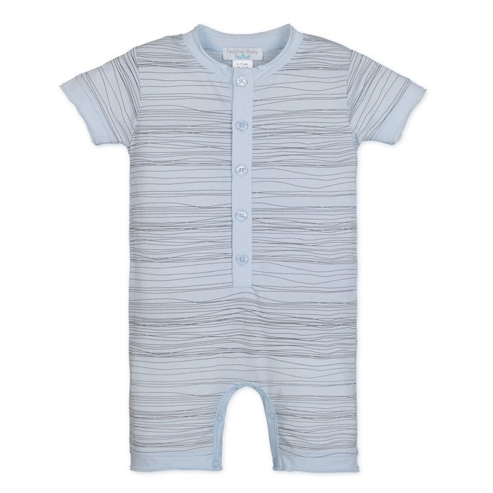 [Free_Shipping]-[Pima_Cotton]-Short Rompers-[Baby_Gift]-[Shower_Gift]-[Designer]-Feather Baby