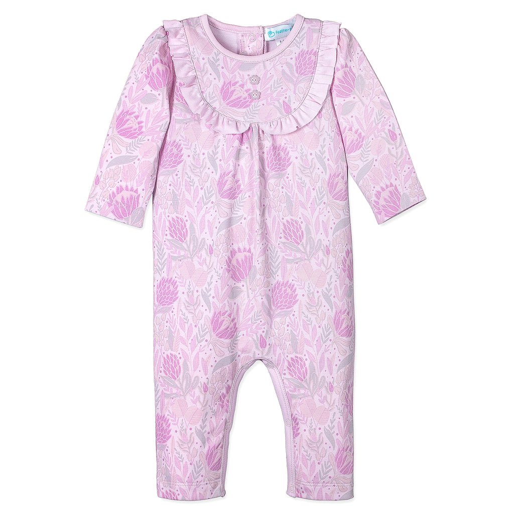 [Free_Shipping]-[Pima_Cotton]-Long Rompers-[Baby_Gift]-[Shower_Gift]-[Designer]-Feather Baby