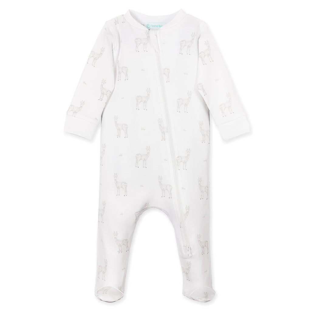 [Free_Shipping]-[Pima_Cotton]-Footies-[Baby_Gift]-[Shower_Gift]-[Designer]-Feather Baby