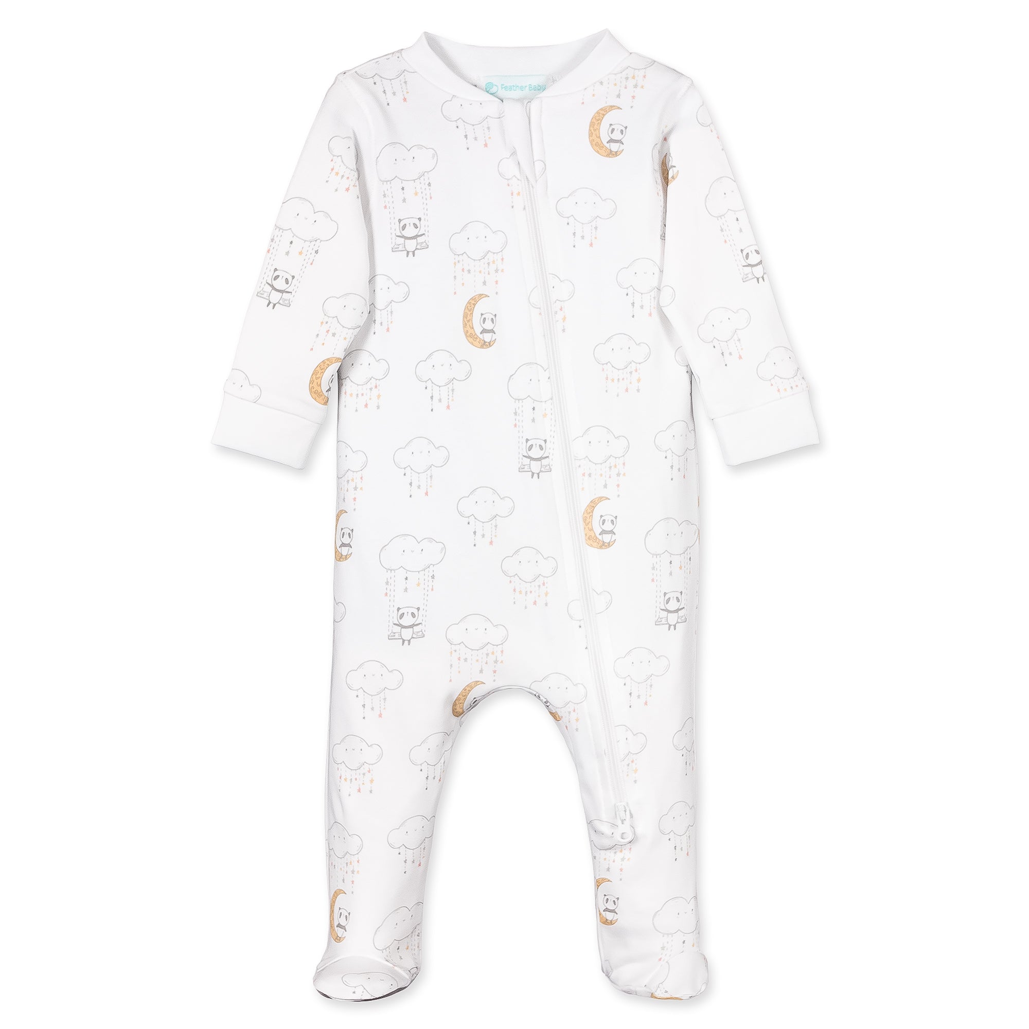 [Free_Shipping]-[Pima_Cotton]-Footies-[Baby_Gift]-[Shower_Gift]-[Designer]-Feather Baby
