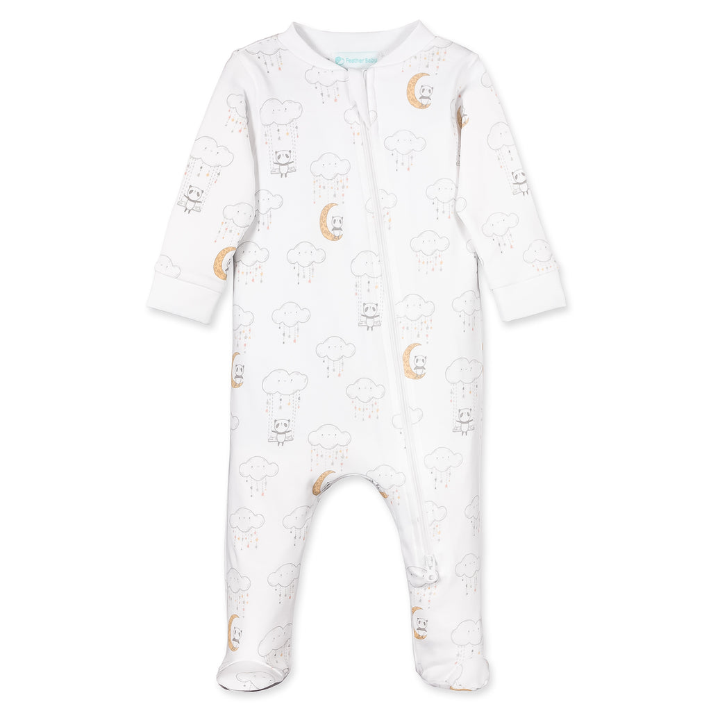 [Free_Shipping]-[Pima_Cotton]-Footies-[Baby_Gift]-[Shower_Gift]-[Designer]-Feather Baby