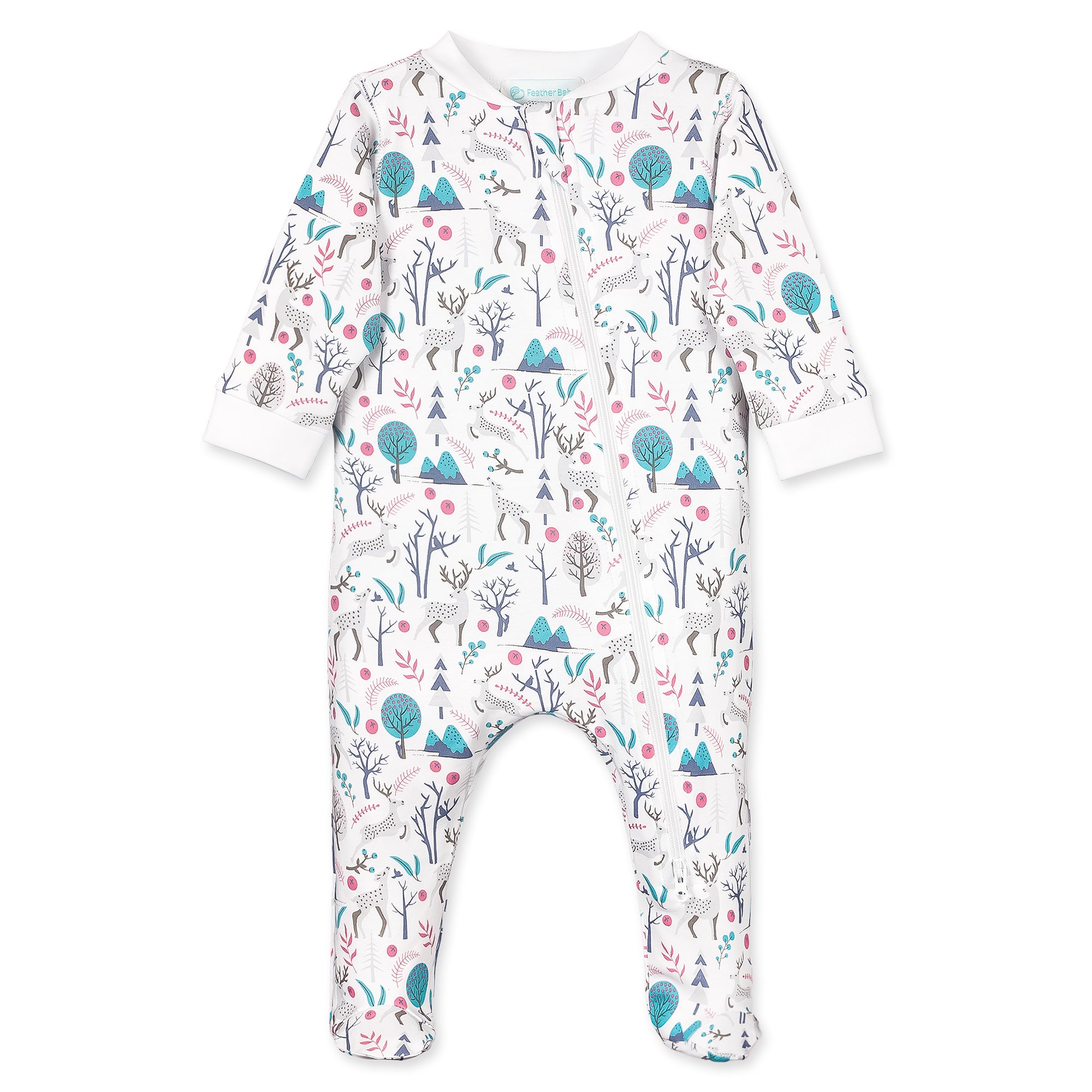 [Free_Shipping]-[Pima_Cotton]-Footies-[Baby_Gift]-[Shower_Gift]-[Designer]-Feather Baby