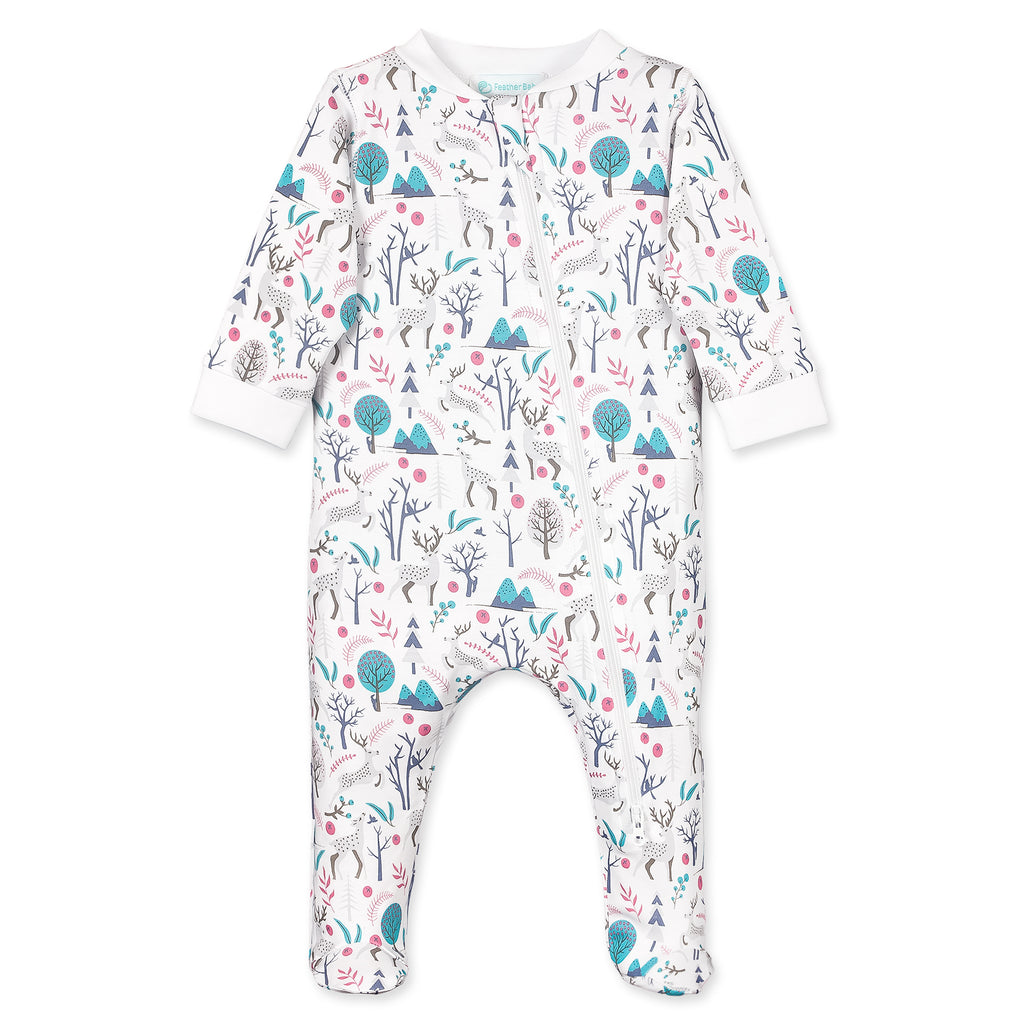 [Free_Shipping]-[Pima_Cotton]-Footies-[Baby_Gift]-[Shower_Gift]-[Designer]-Feather Baby