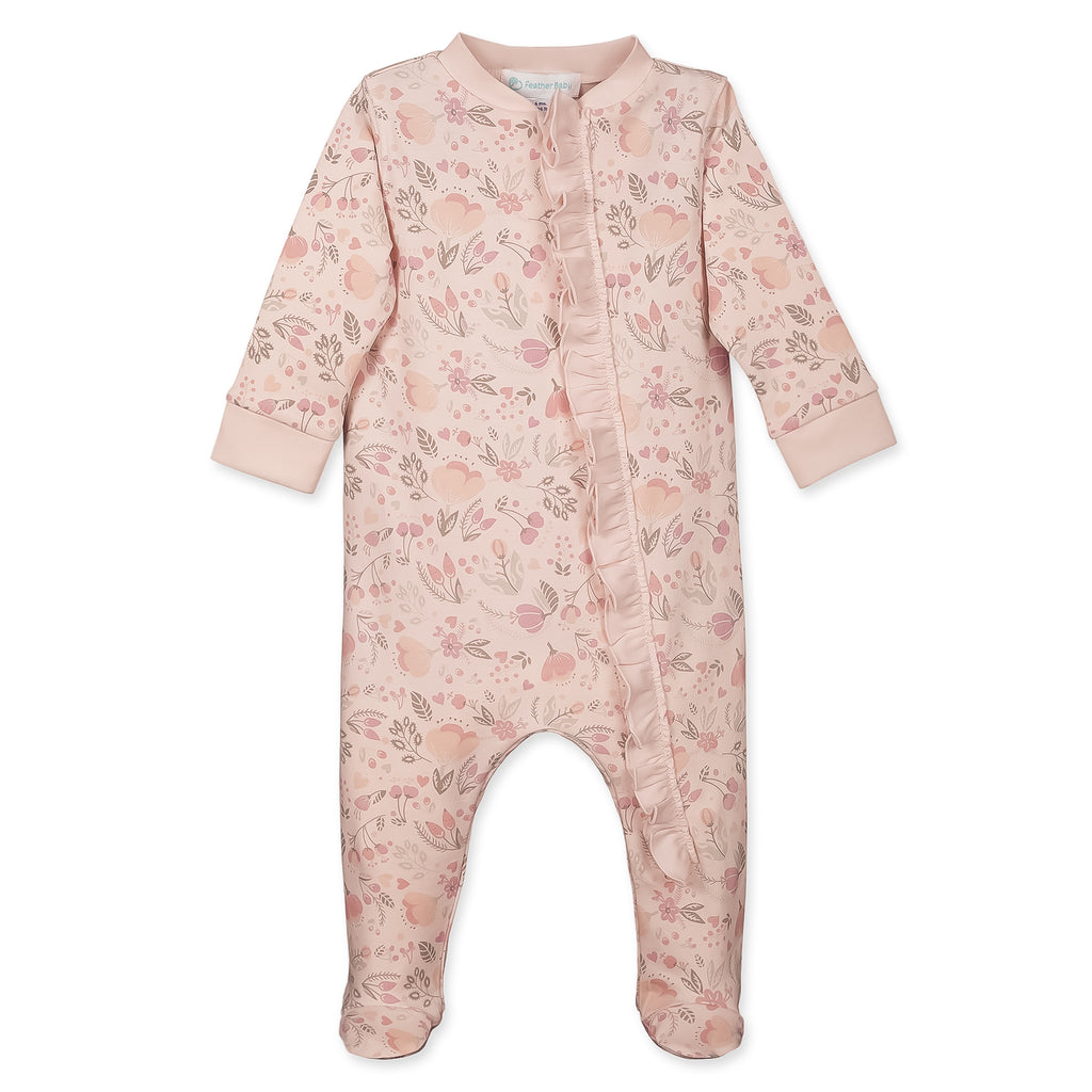 [Free_Shipping]-[Pima_Cotton]-Footies-[Baby_Gift]-[Shower_Gift]-[Designer]-Feather Baby