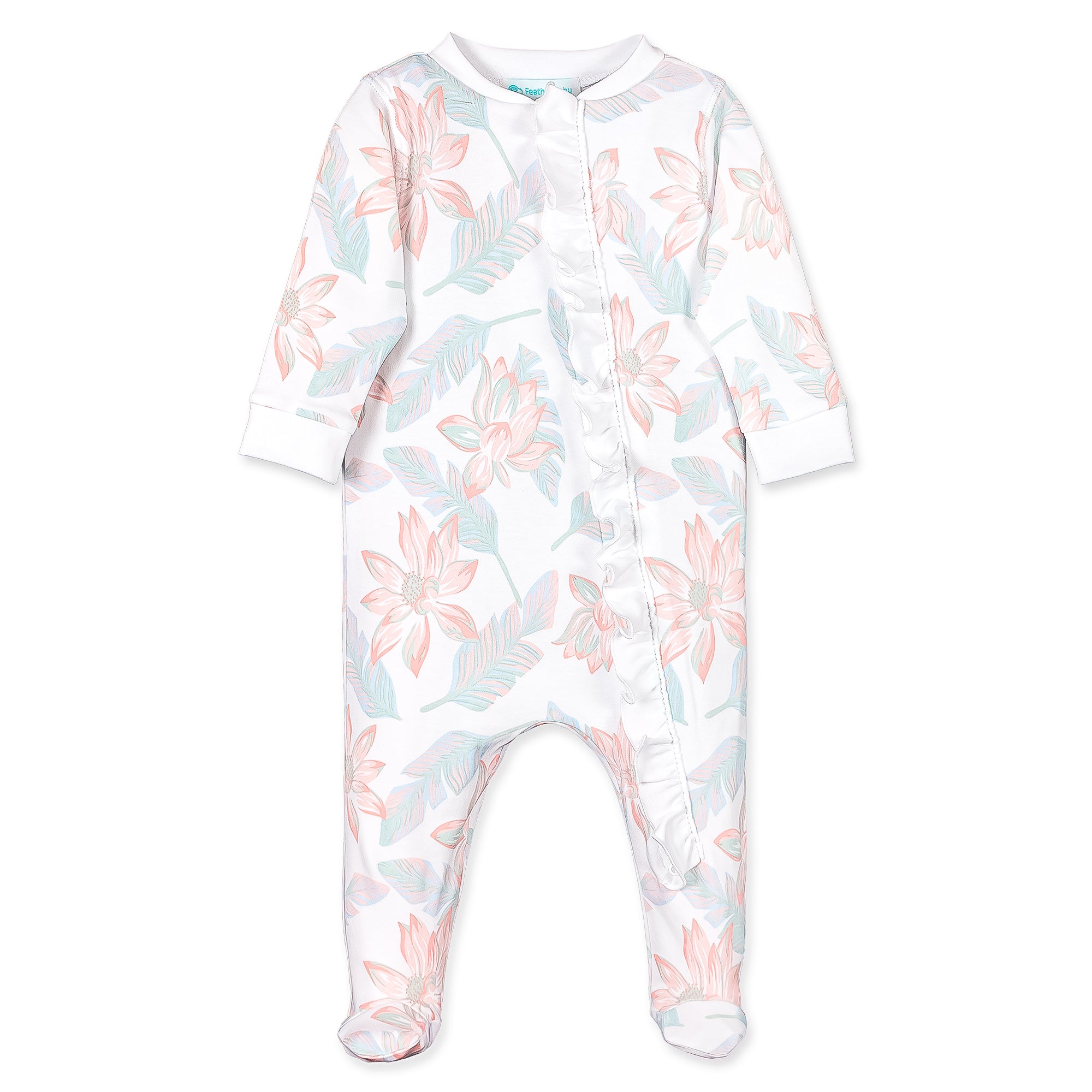 [Free_Shipping]-[Pima_Cotton]-Footies-[Baby_Gift]-[Shower_Gift]-[Designer]-Feather Baby