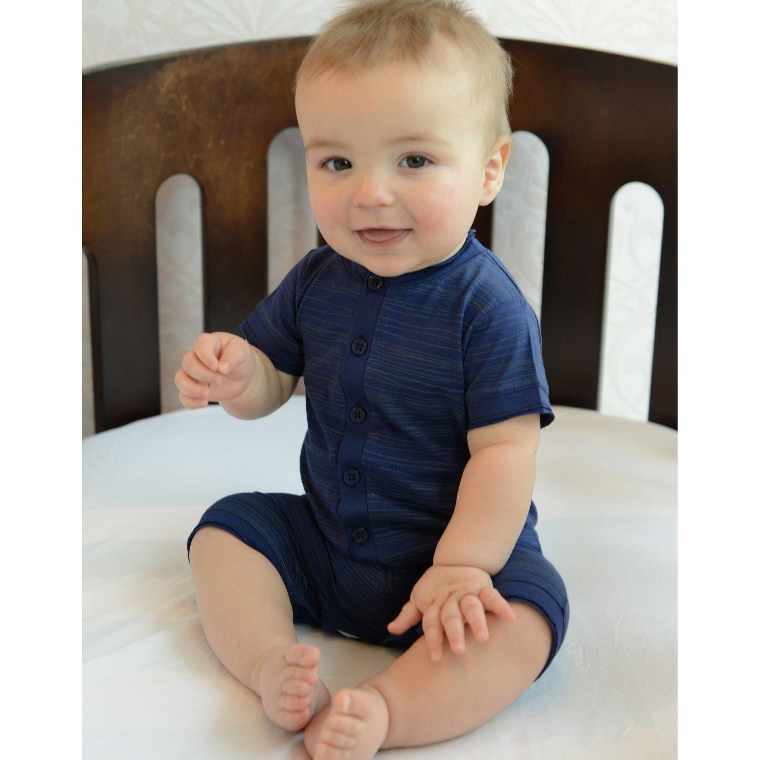 [Free_Shipping]-[Pima_Cotton]-Short Rompers-[Baby_Gift]-[Shower_Gift]-[Designer]-Feather Baby