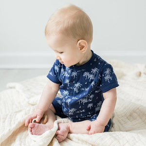 [Free_Shipping]-[Pima_Cotton]-Short Rompers-[Baby_Gift]-[Shower_Gift]-[Designer]-Feather Baby